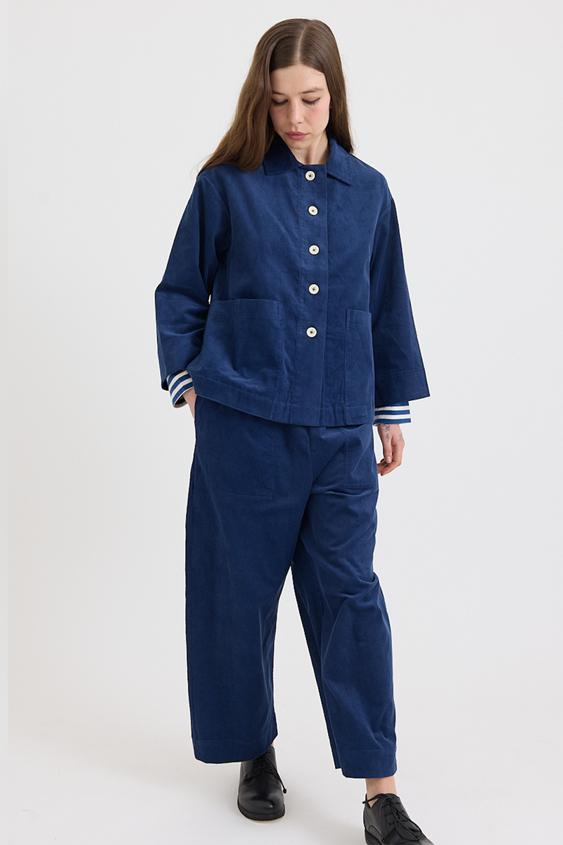 Toast - Organic Cotton Cord Shirt - Denim Blue