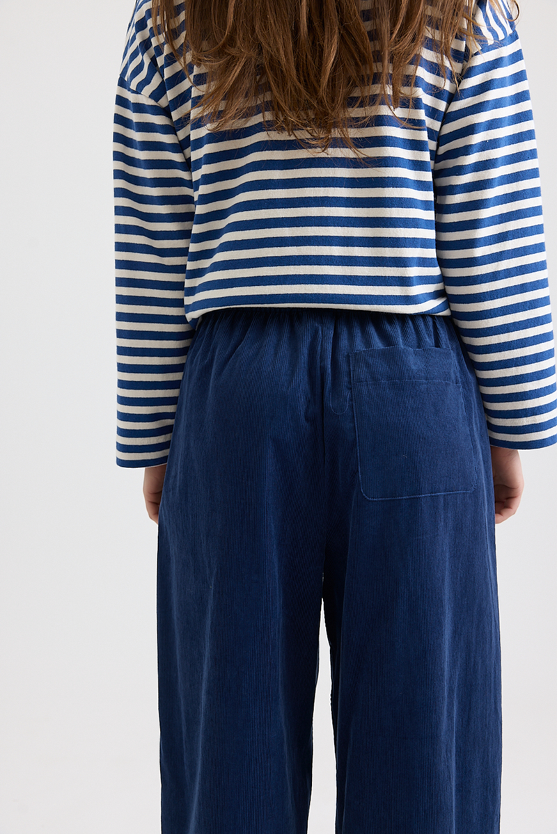 Toast - Cord Barrel Leg Trousers - Denim Blue