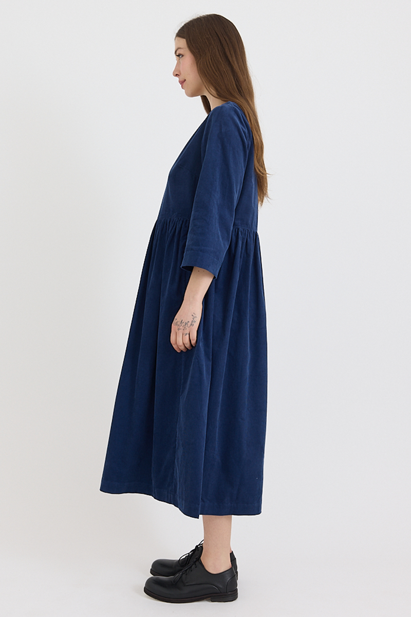 Toast - Freya Cord Dress - Denim Blue