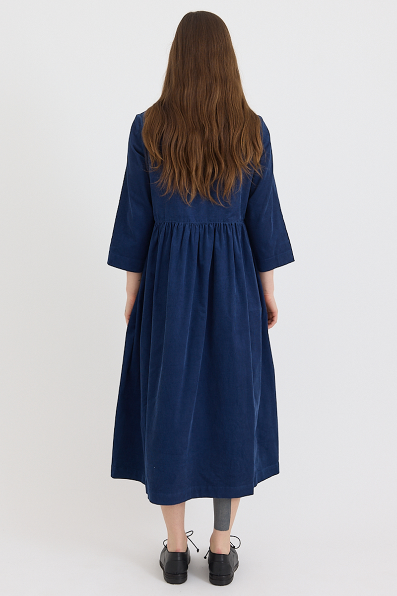 Toast - Freya Cord Dress - Denim Blue