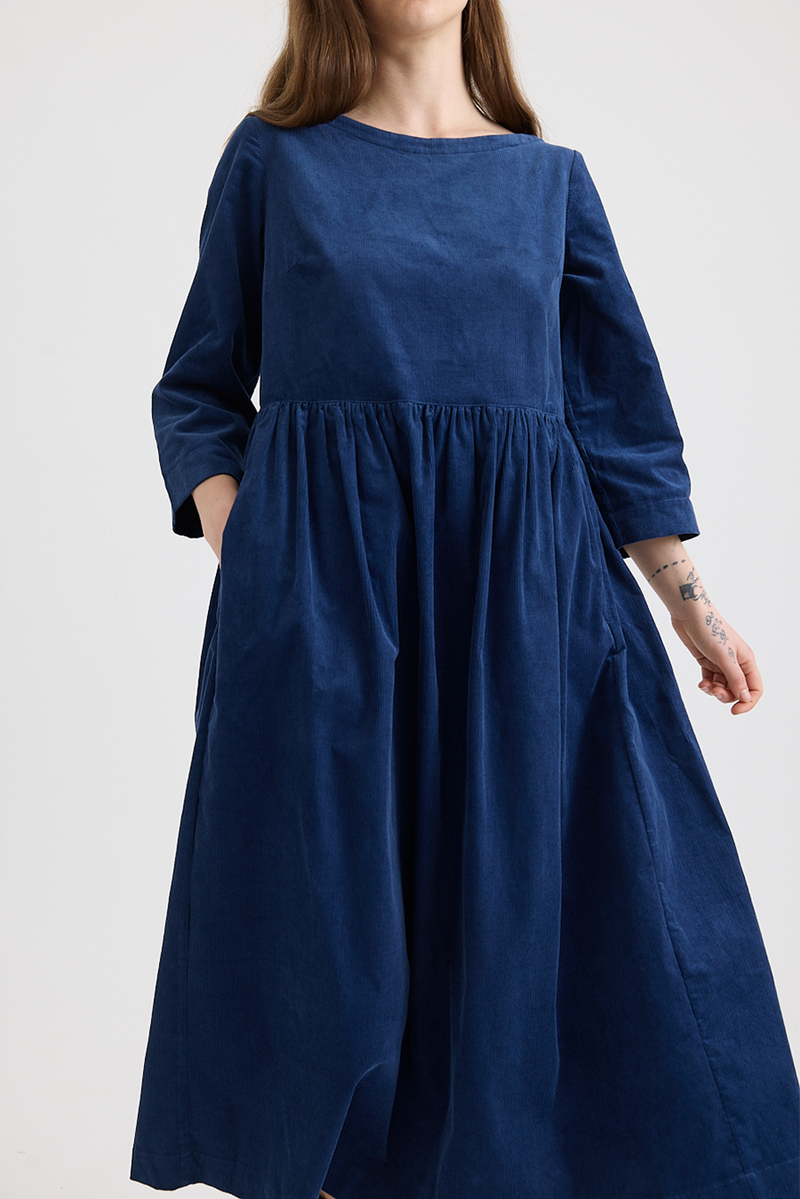 Toast - Freya Cord Dress - Denim Blue