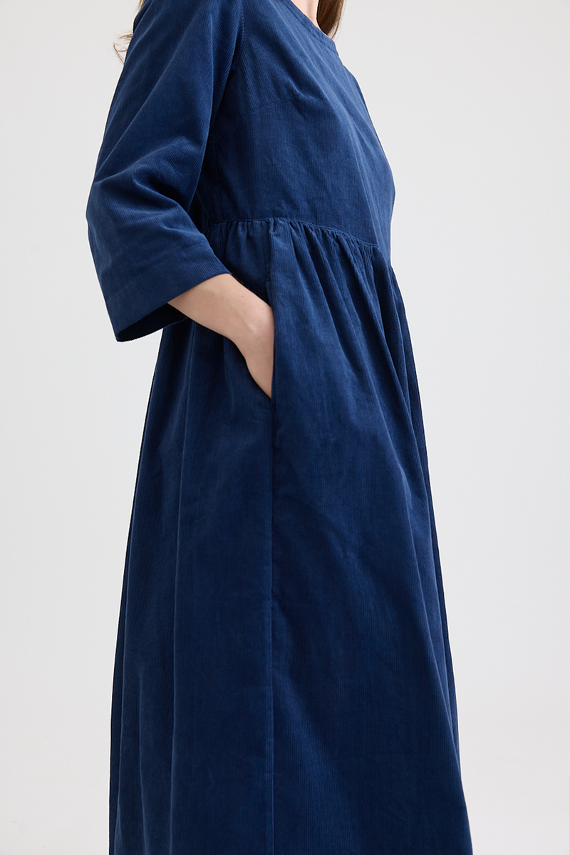 Toast - Freya Cord Dress - Denim Blue