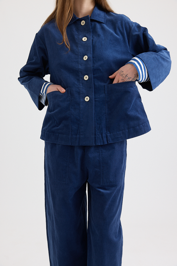 Toast - Organic Cotton Cord Shirt - Denim Blue