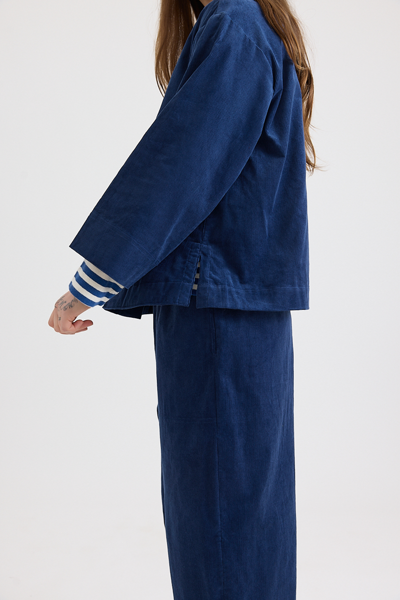 Toast - Organic Cotton Cord Shirt - Denim Blue