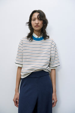 Cordera - Cotton Striped T-Shirt - Cerúleo