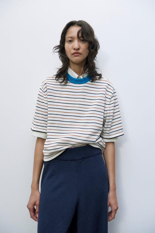 Cordera - Cotton Striped T-Shirt - Cerúleo