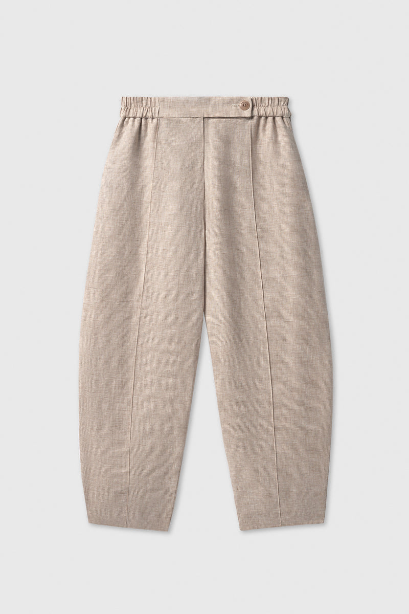 Cordera - Melange Linen Curved Pants