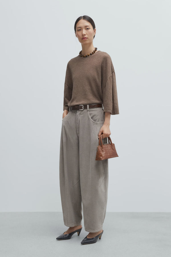 Cordera - Corduroy Baggy Pants - Cobblestone