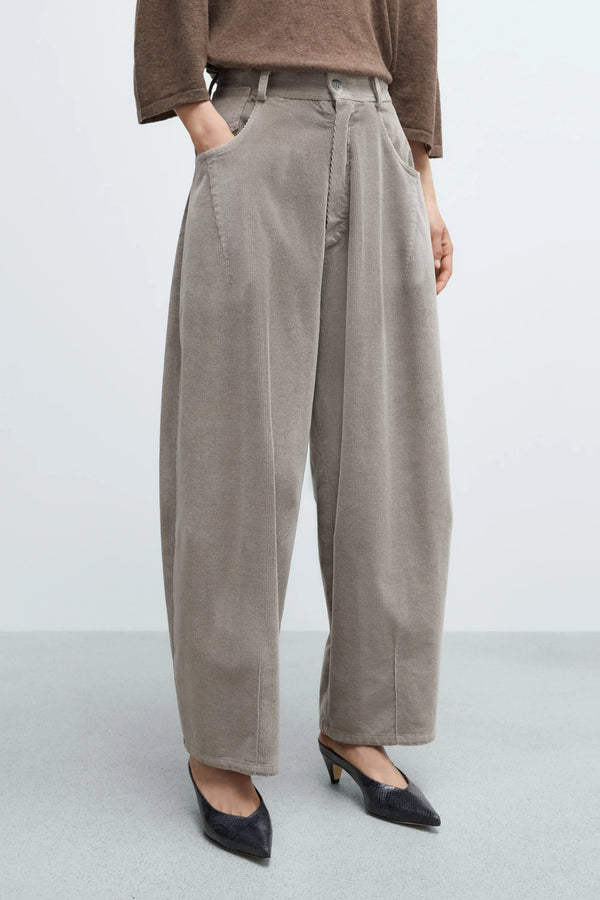 Cordera - Corduroy Baggy Pants - Cobblestone