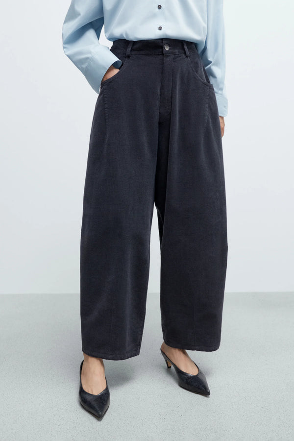 Cordera - Corduroy Baggy Pants - Dusty Blue