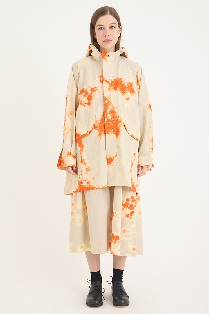 Suzusan - Cotton Nylon Hooded Long Coat