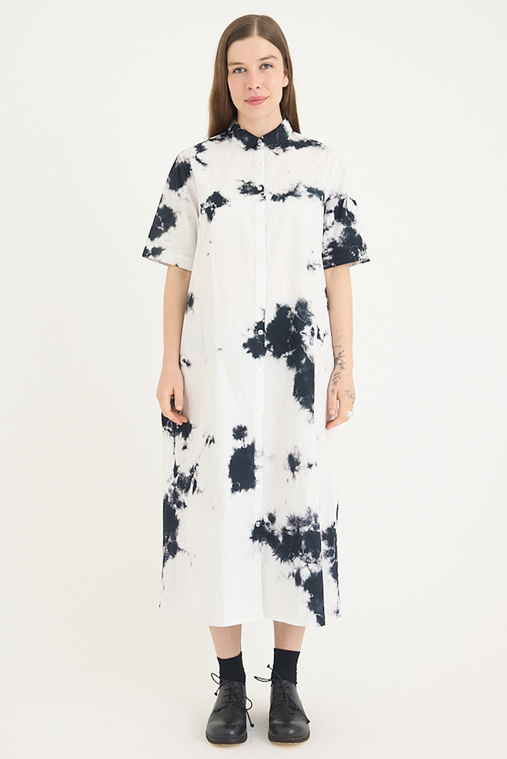 Suzusan - Cotton Pin Stripe Half Sleeve Dress