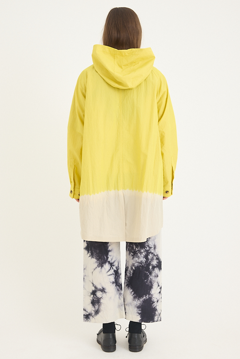 Suzusan - Cotton Nylon Hooded Long Coat - Sun Yellow