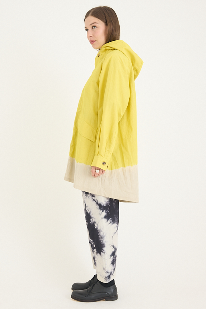 Suzusan - Cotton Nylon Hooded Long Coat - Sun Yellow