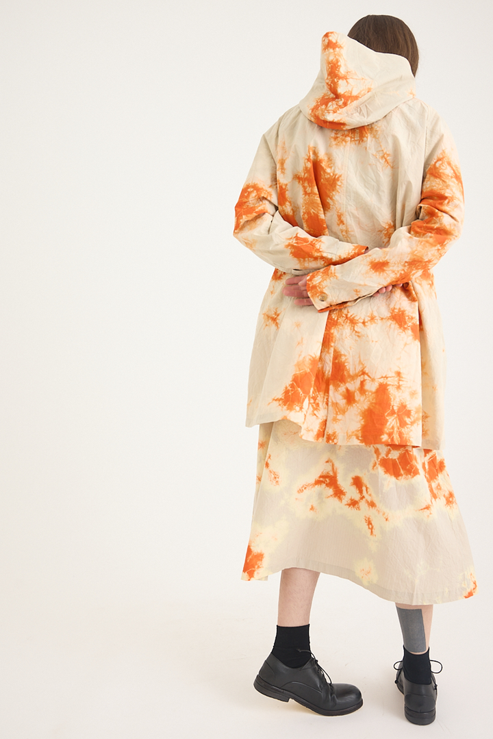 Suzusan - Cotton Nylon Hooded Long Coat