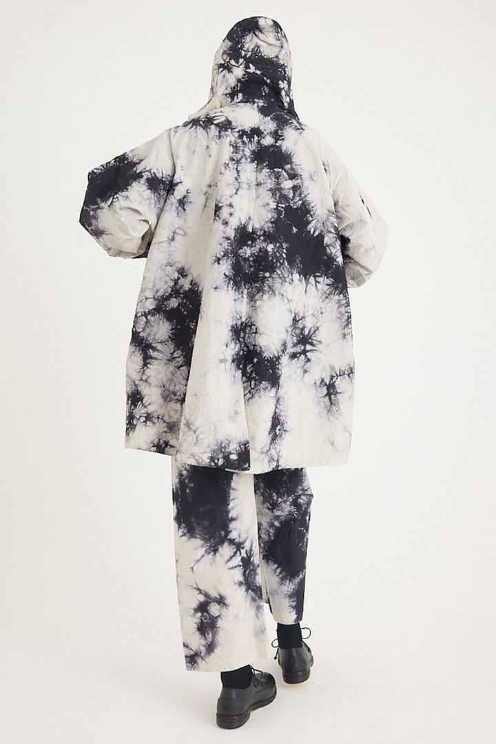 Suzusan - Cotton Nylon Hooded Long Coat