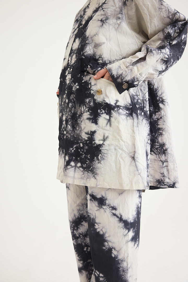 Suzusan - Cotton Nylon Hooded Long Coat