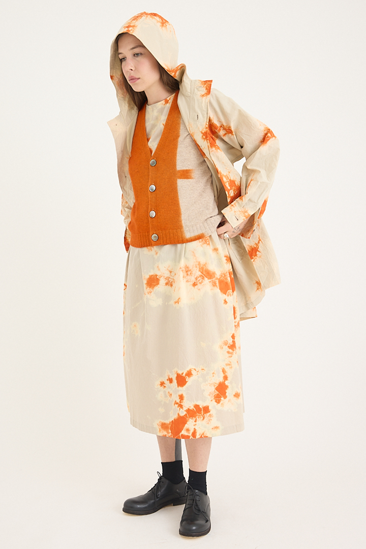 Suzusan - Cotton Nylon Hooded Long Coat