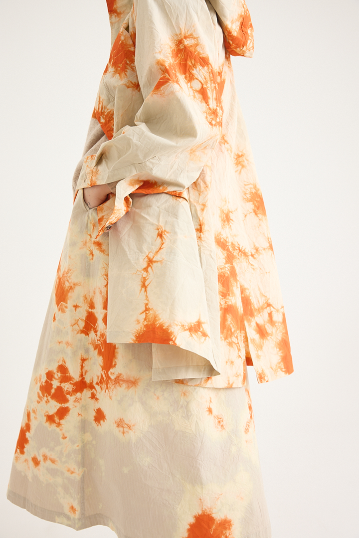 Suzusan - Cotton Nylon Hooded Long Coat