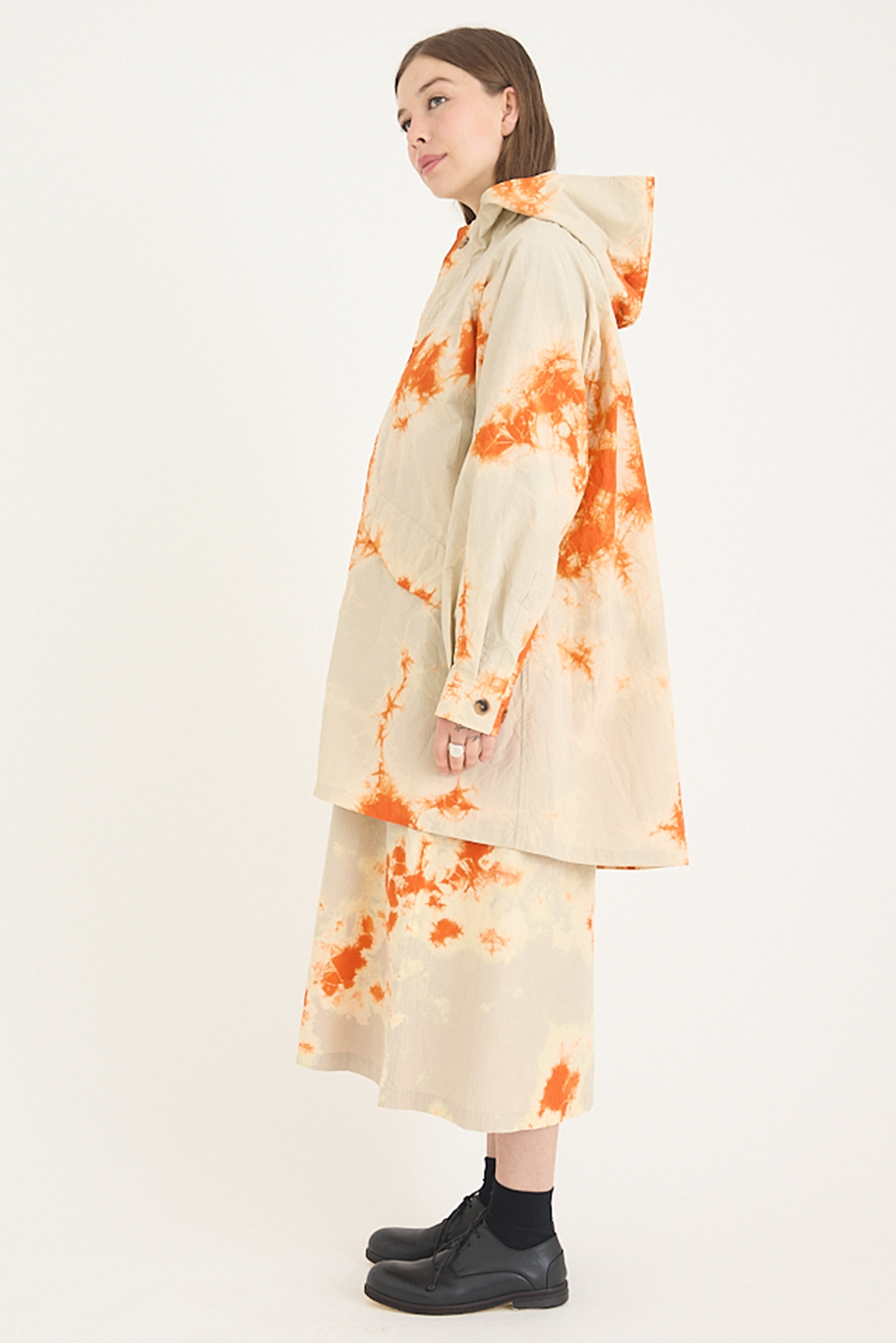 Suzusan - Cotton Nylon Hooded Long Coat