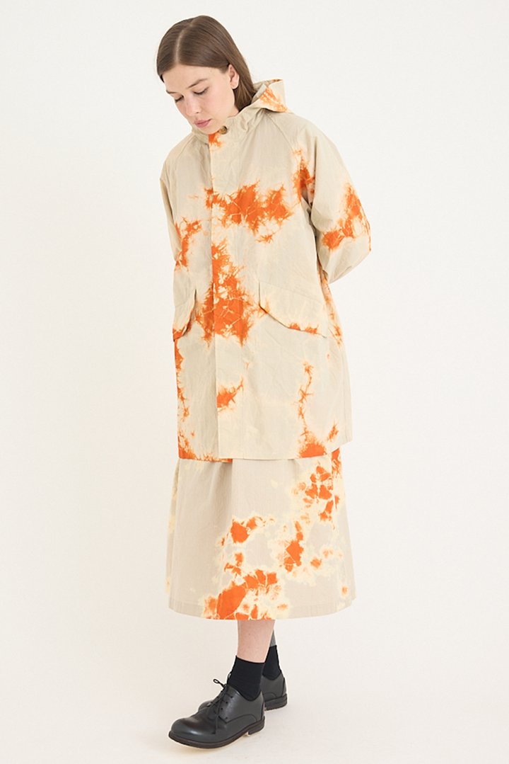 Suzusan - Cotton Nylon Hooded Long Coat