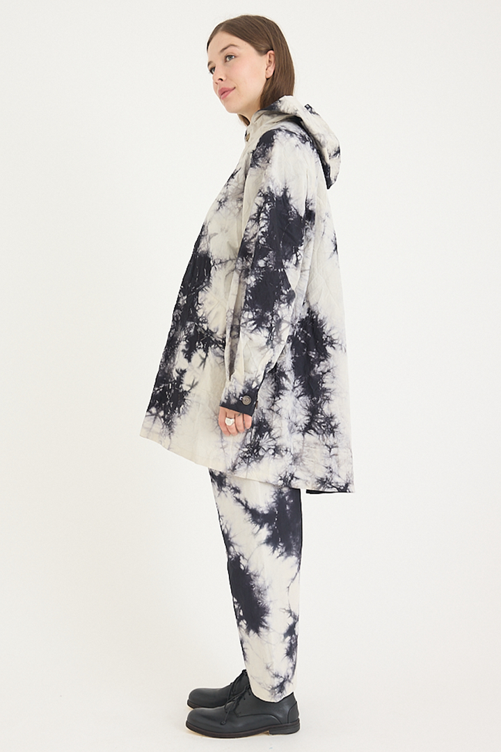 Suzusan - Cotton Nylon Hooded Long Coat