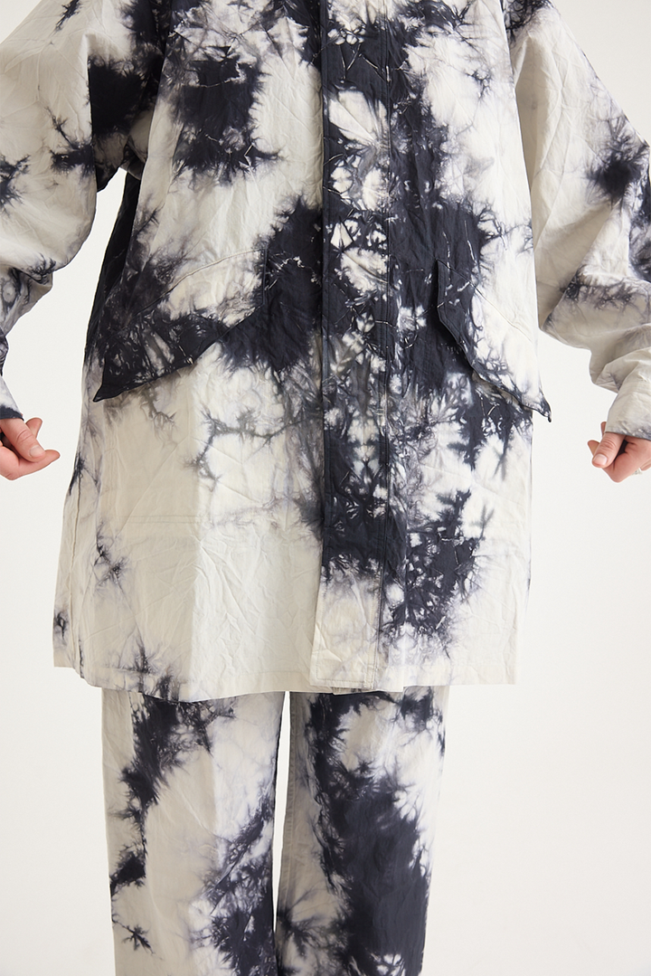 Suzusan - Cotton Nylon Hooded Long Coat