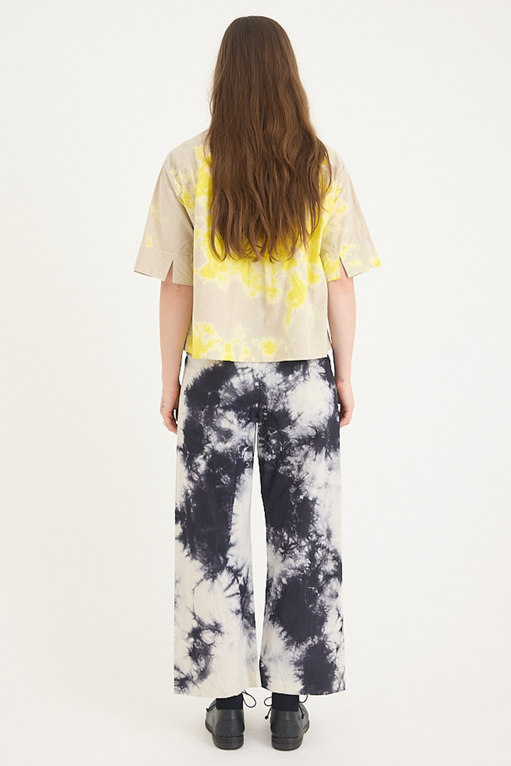 Suzusan - Cotton Nylon Wide Single-Seam Pants