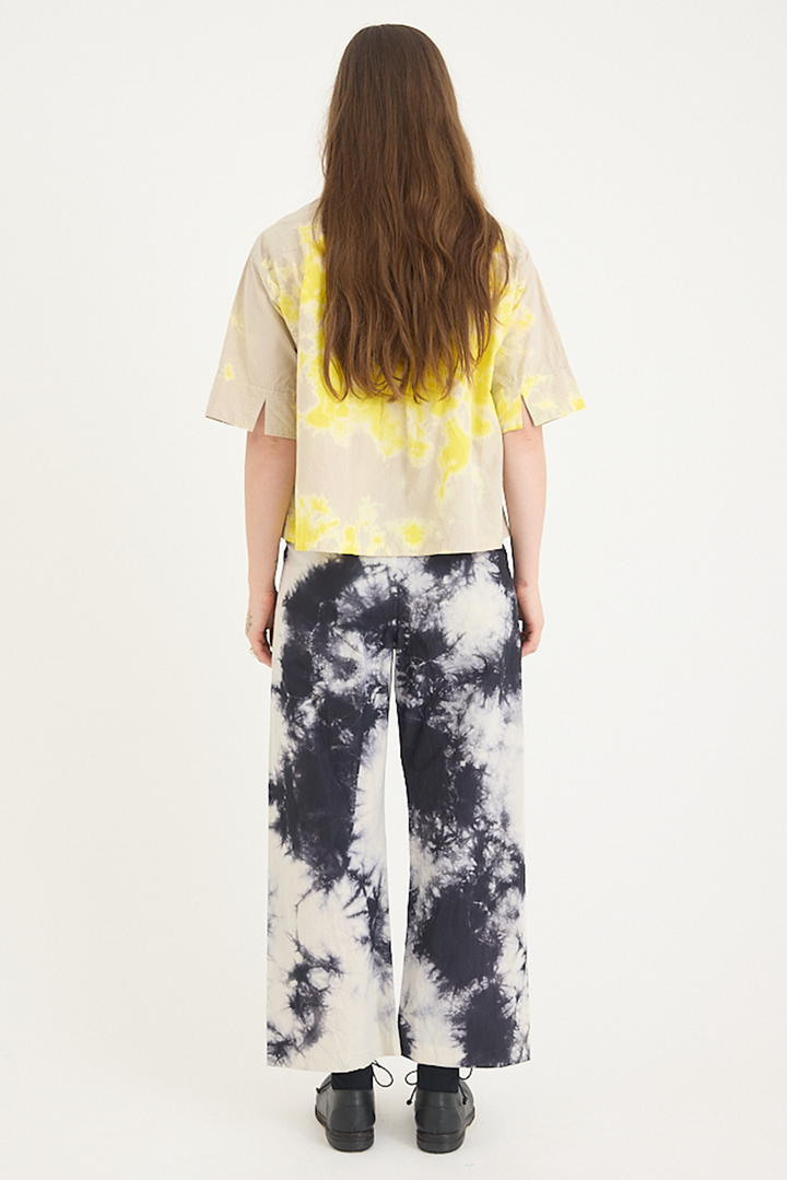 Suzusan - Cotton Pin Stripe Half Sleeve Blouse