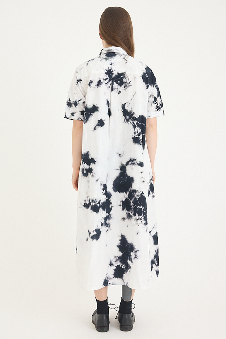 Suzusan - Cotton Pin Stripe Half Sleeve Dress