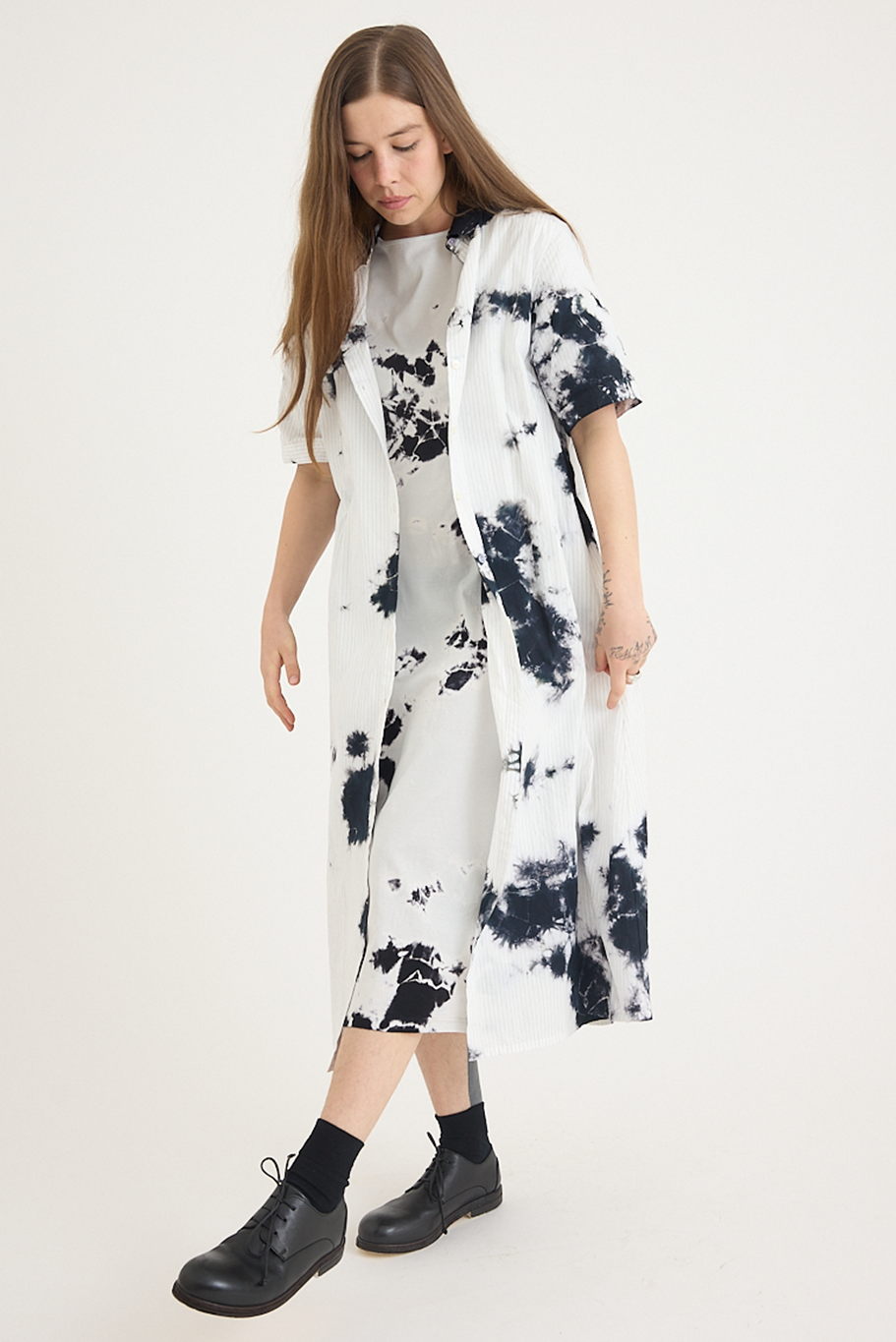 Suzusan - Cotton Pin Stripe Half Sleeve Dress