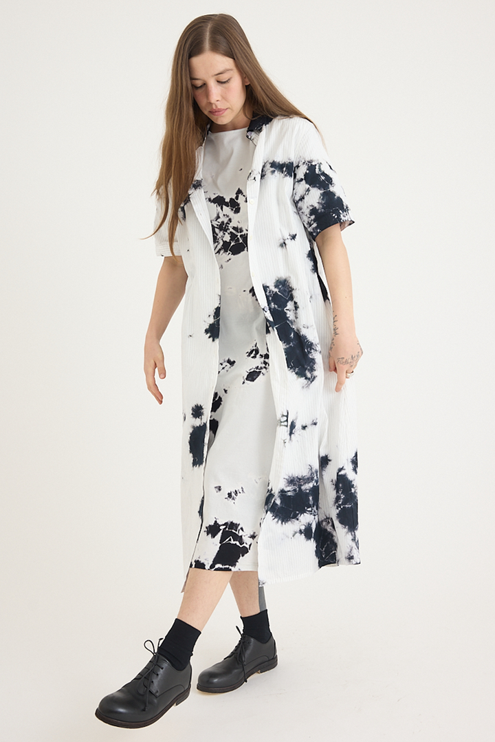 Suzusan - Cotton Pin Stripe Half Sleeve Dress