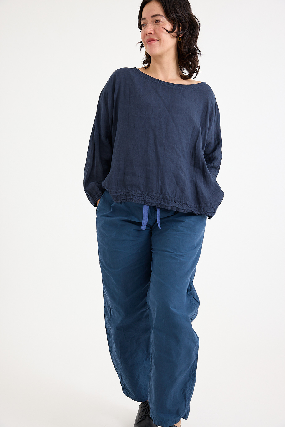 Chez Vidalenc - Coulisse Pants - Cotton Sailor - Blue
