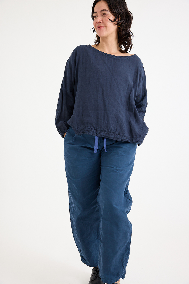 Chez Vidalenc - Coulisse Pants - Cotton Sailor - Blue