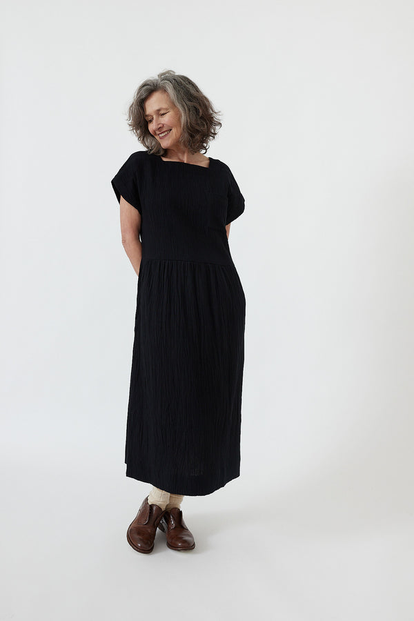 Toast - Square Neck Crinkled Cotton Dress