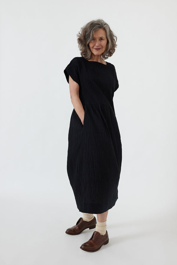 Toast - Square Neck Crinkled Cotton Dress