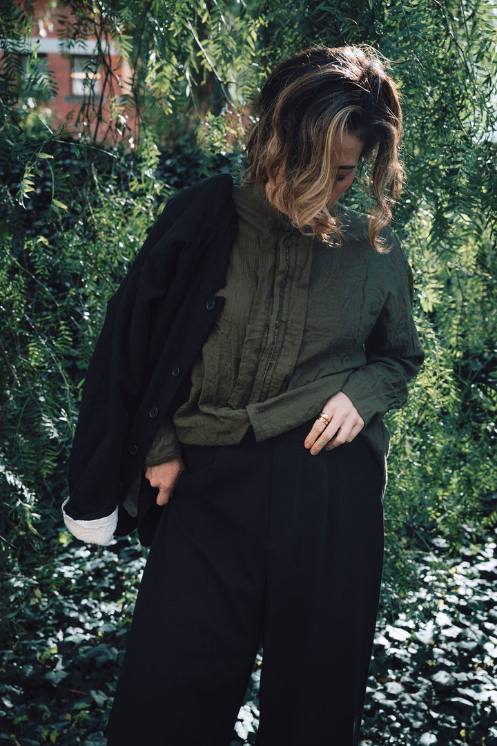 Pas de Calais - Wool Tweed Full-Length Wide Pants