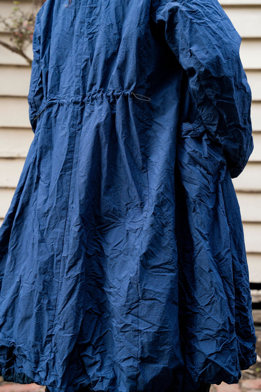 Pas de Calais - Washed Cotton Mini Check Tailored Coat