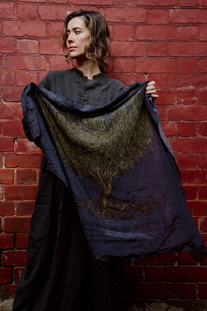 Pas de Calais - Cotton Silk Lavender Print Scarf