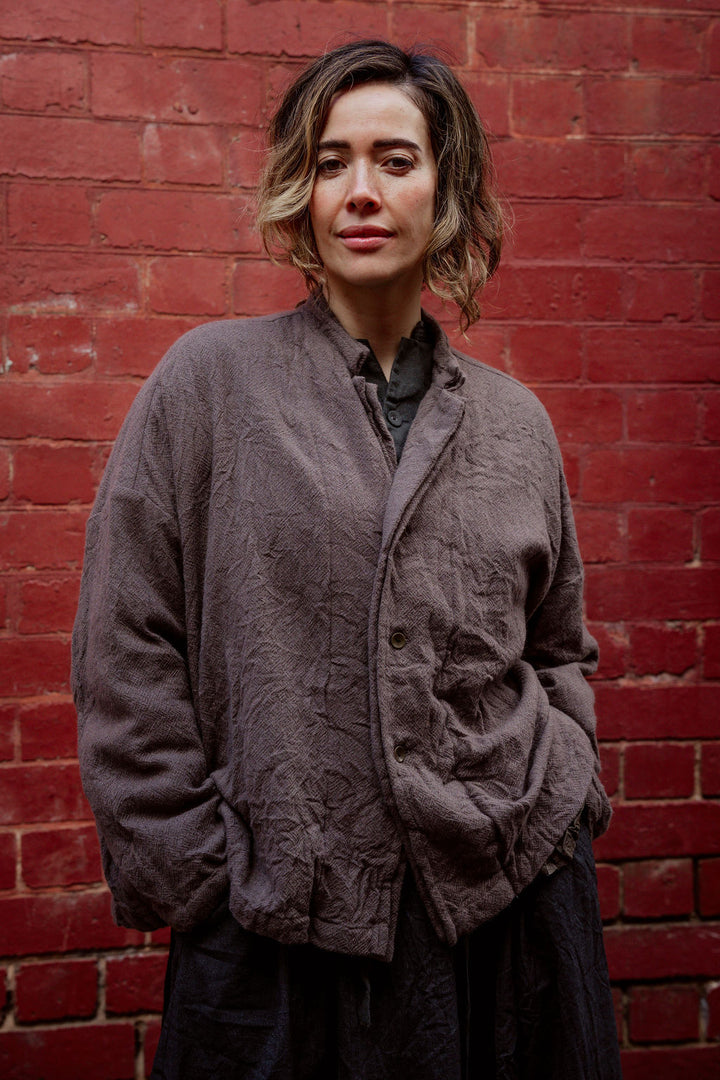 Pas de Calais - Cashmere Voile Double-Layered Collar Jacket