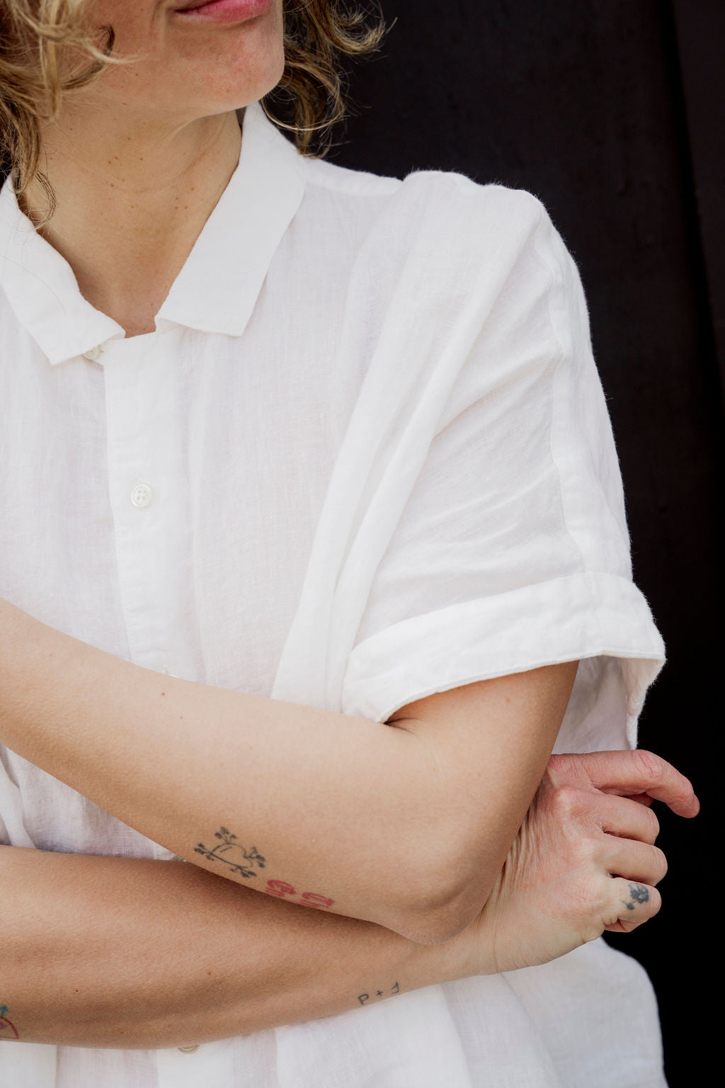 Metta - Pippi Short Sleeve Blouse - Light Linen
