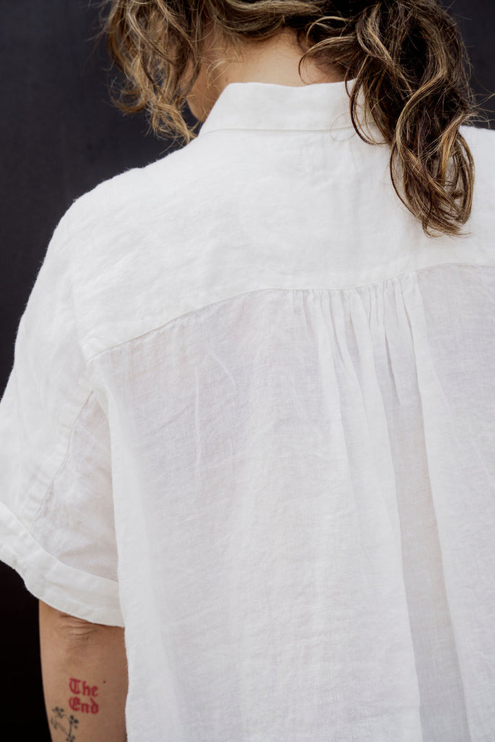 Metta - Pippi Short Sleeve Blouse - Light Linen
