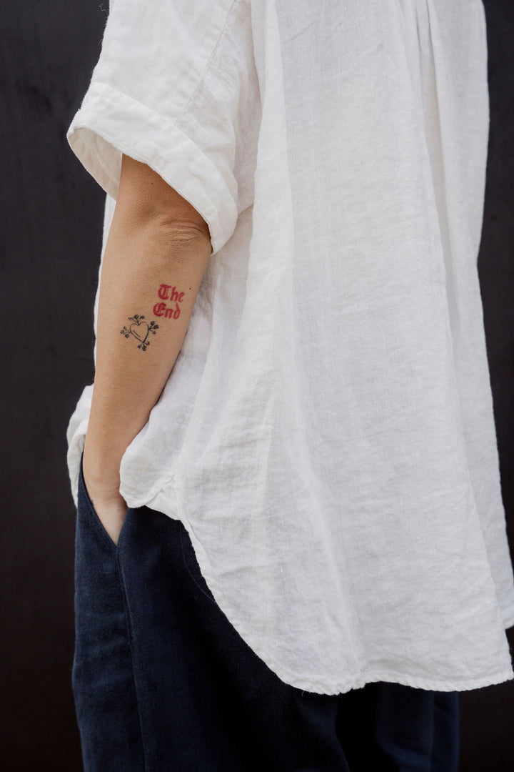 Metta - Pippi Short Sleeve Blouse - Light Linen