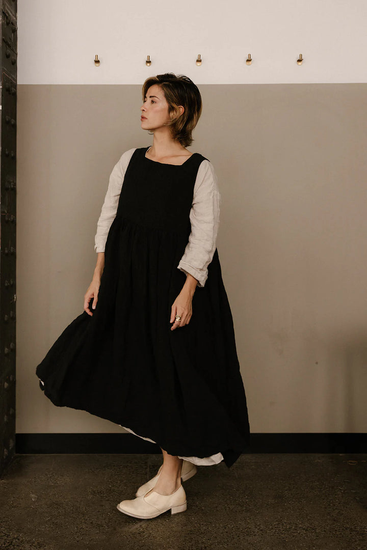 Metta - Dahlia Square Neck Dress - Light Linen