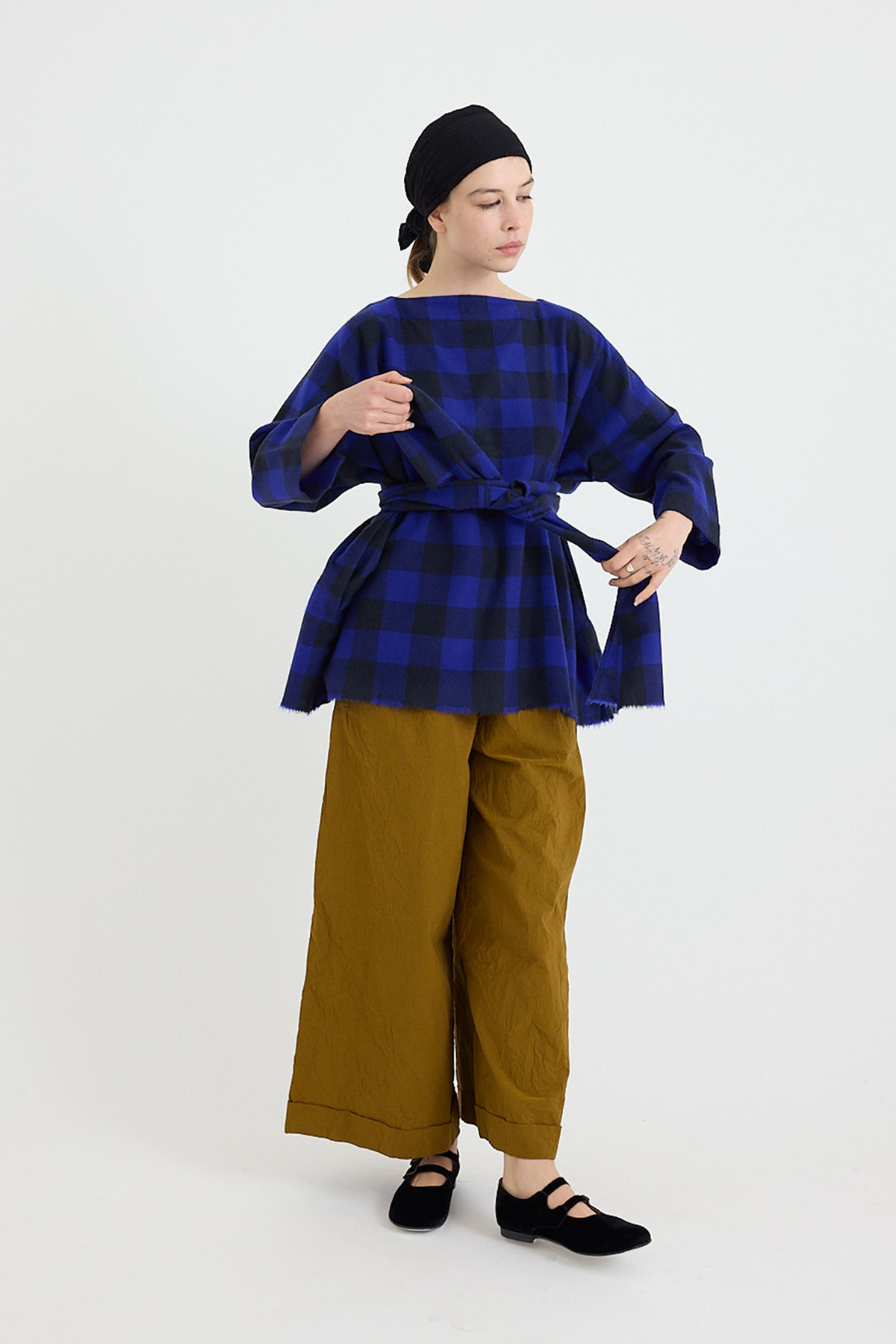 daniela gregis ブラウス Daniela Gregis - Shirt Quadrato Cimosa - DarkBlue