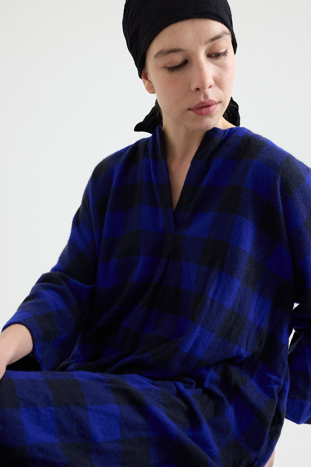 Daniela Gregis - Dress - Dark Blue Electric Check – Scarlet