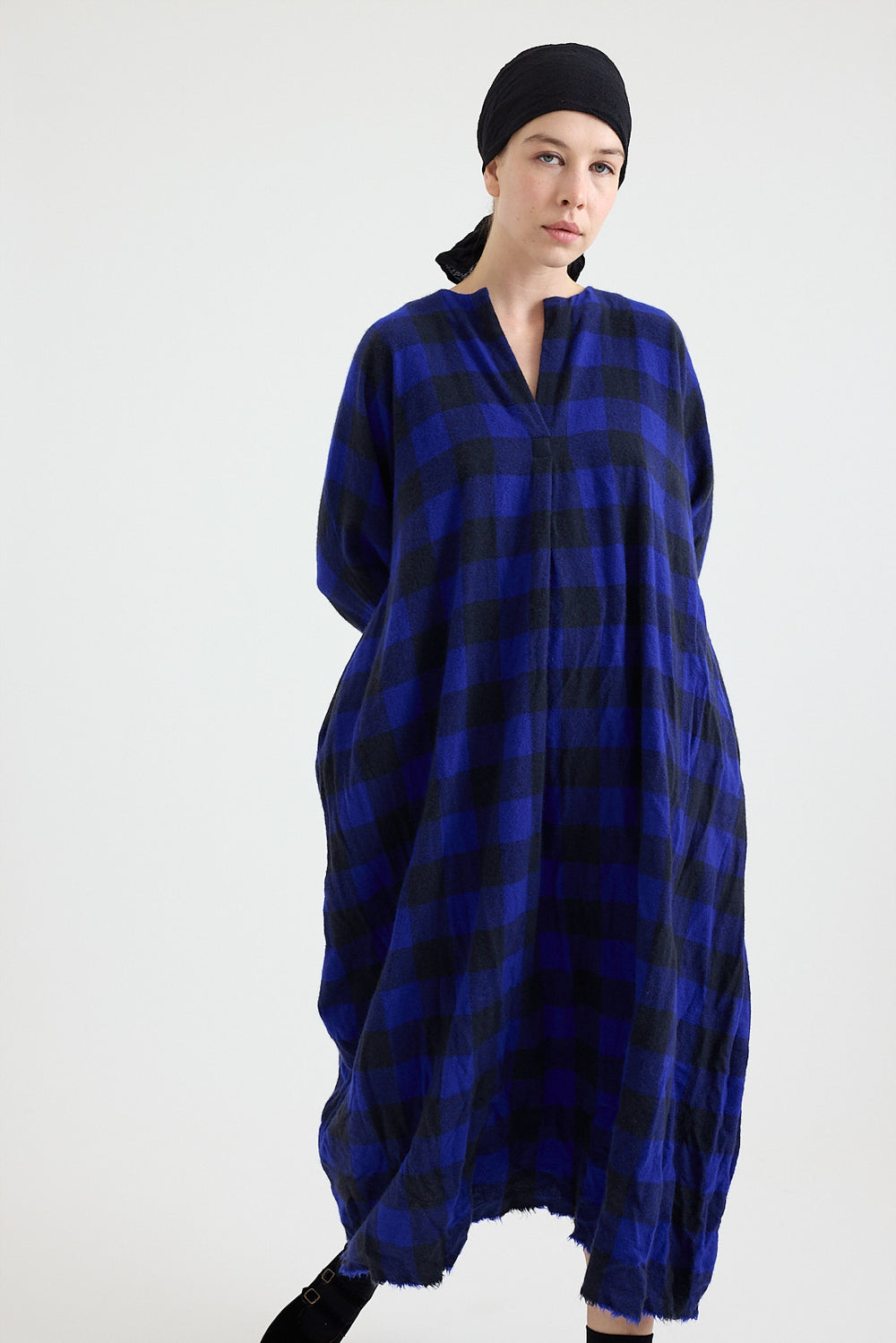 Daniela Gregis - Dress - Dark Blue Electric Check – Scarlet
