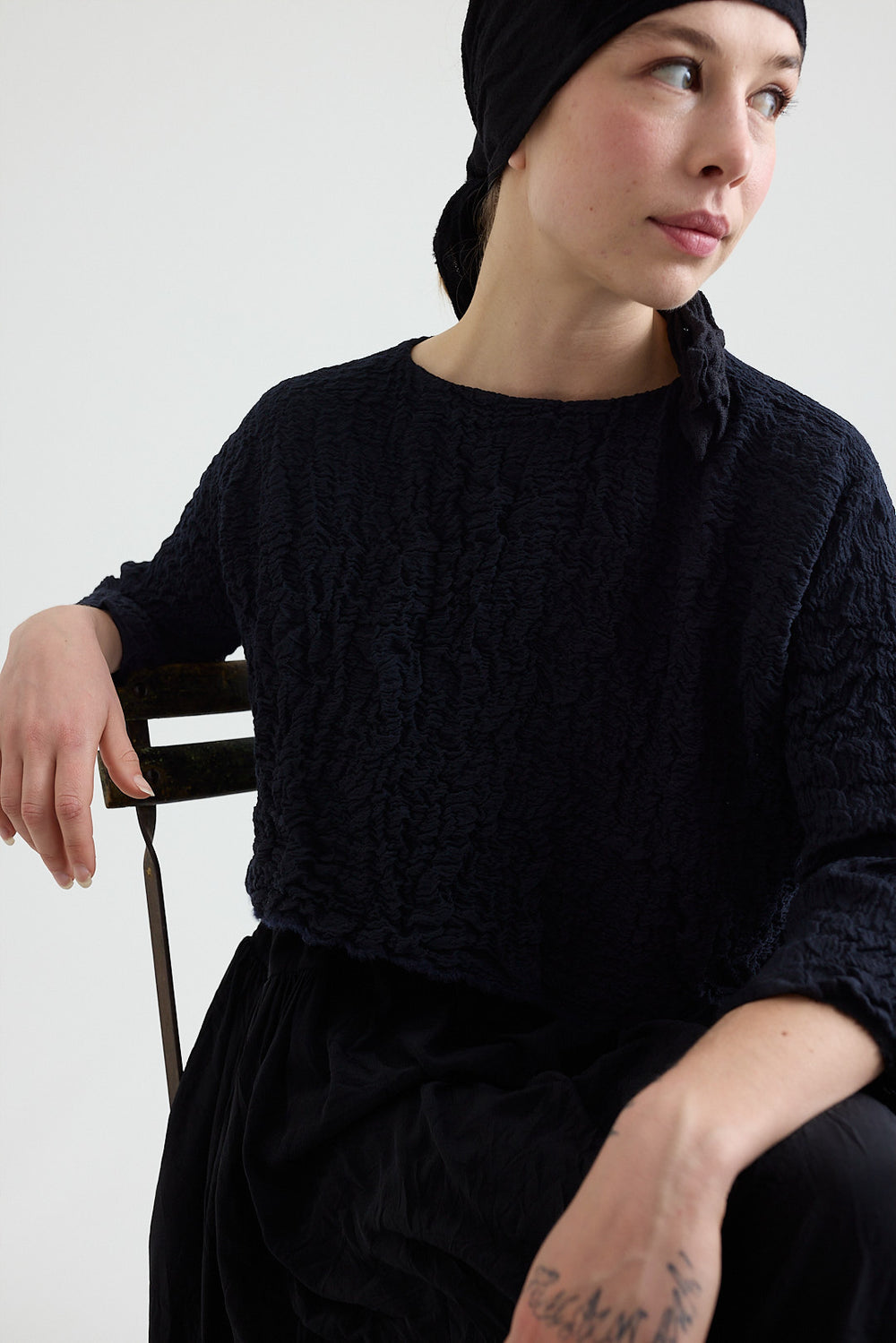 ハレノオト②☆daniela gregis ドット柄 定番 dress Daniela Gregis - Dress Gelso Arriciato Lavato - Navy/Blue