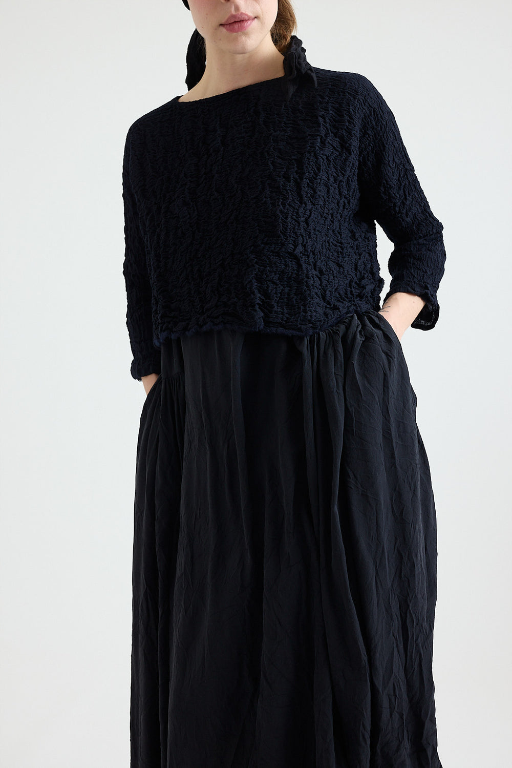 Daniela Gregis - Dress Gelso Arriciato Lavato - Navy/Blue