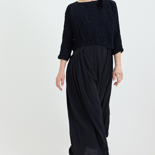 Daniela Gregis - Dress Gelso Arriciato Lavato - Navy/Blue